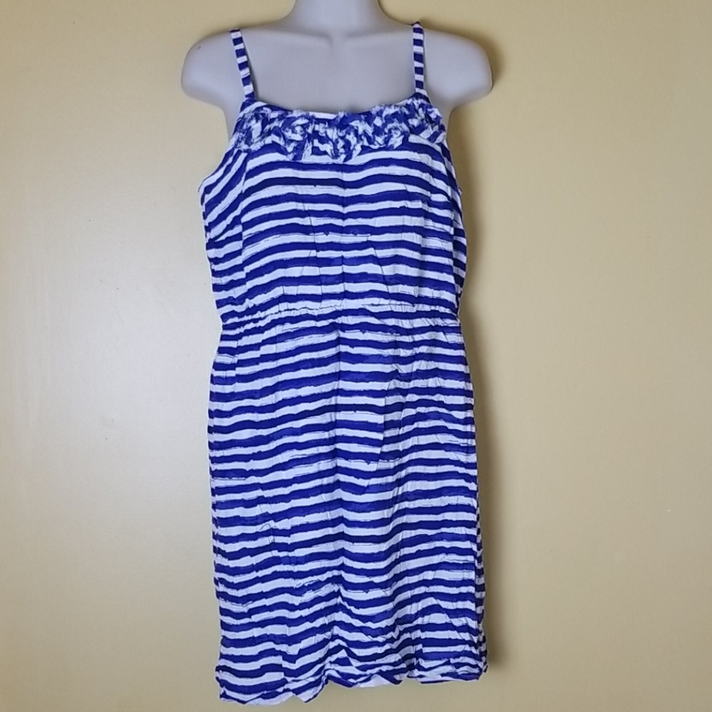 Loft Blue and White Striped Dress